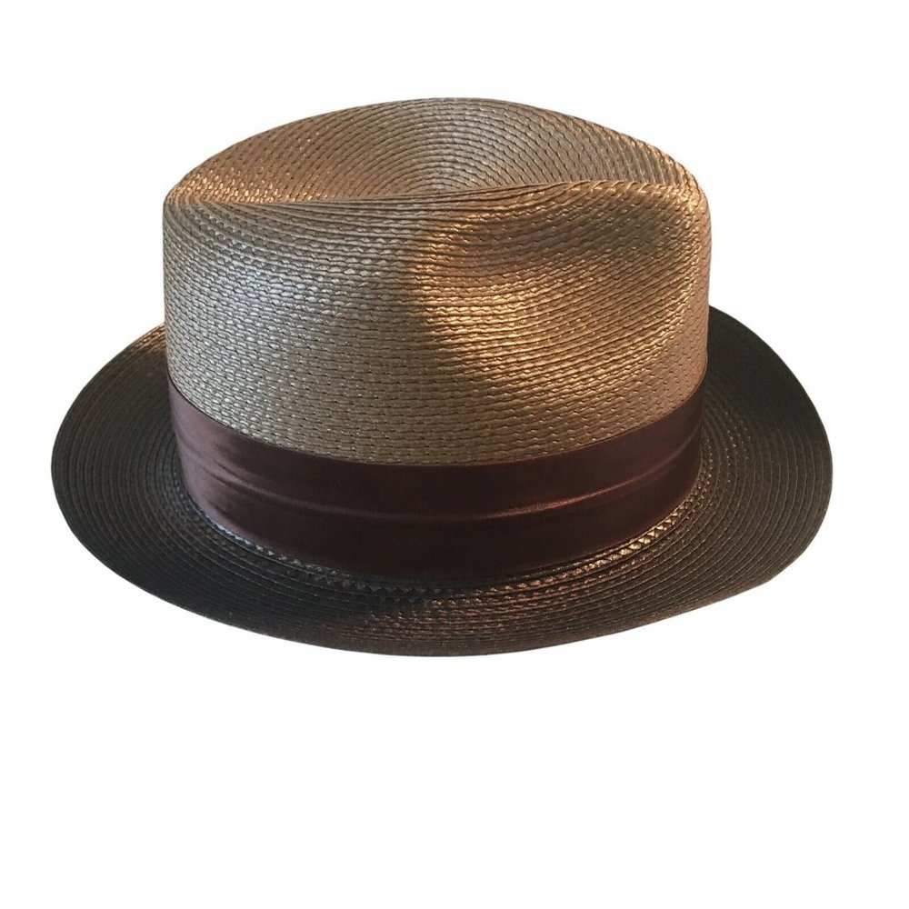 Dobbs Fifth Avenue Mens Fedora Hat Woven Brown - Picture 1 of 7